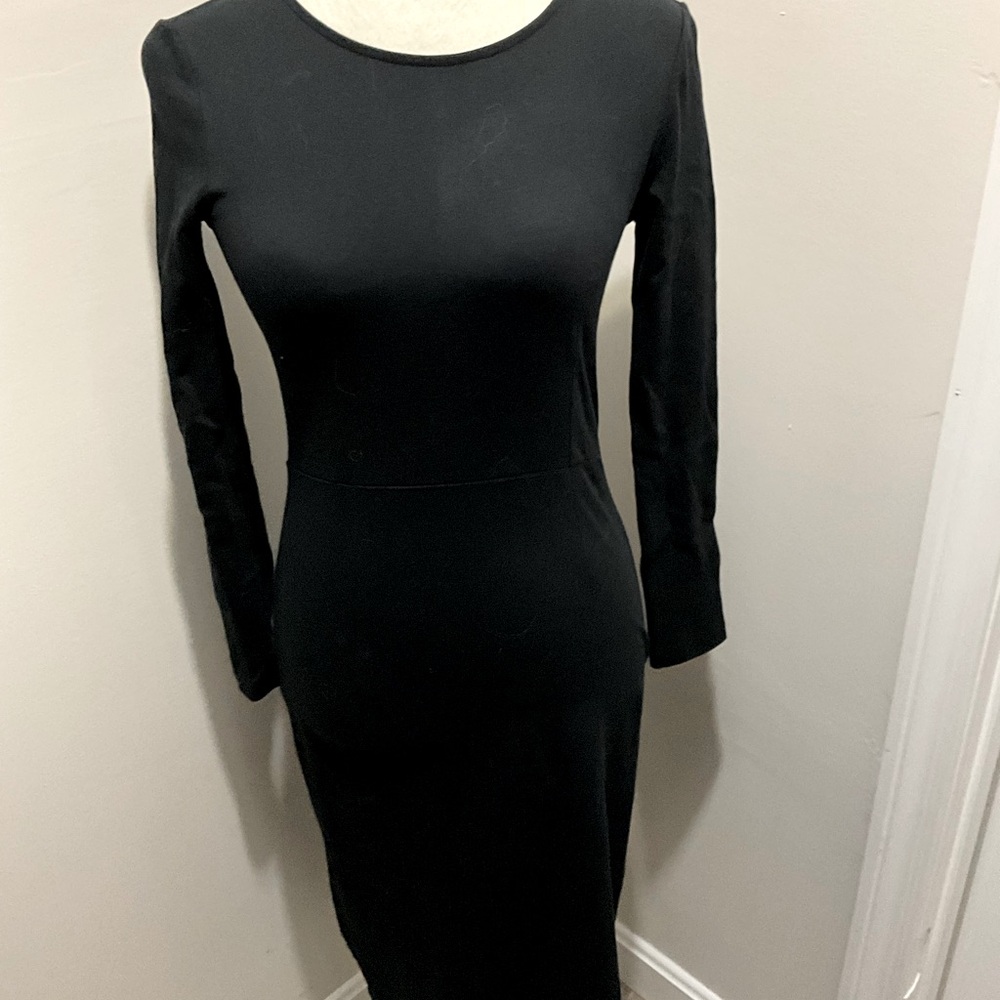 JCrew black slim fitting work dress